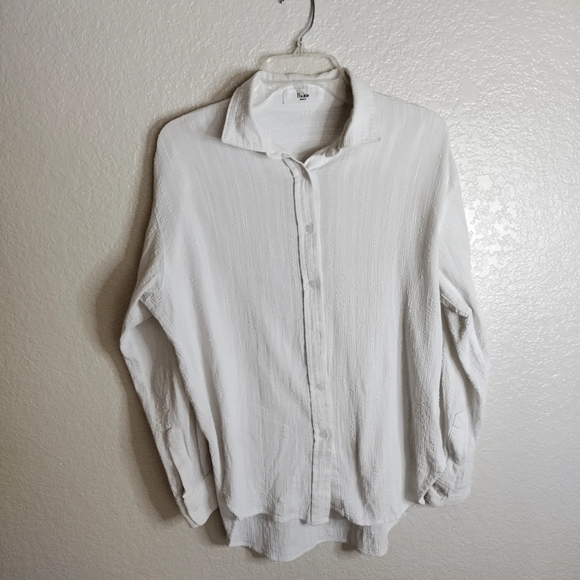 The Frankie shop textured oversized white button down shirt sz M - Picture 1 of 10